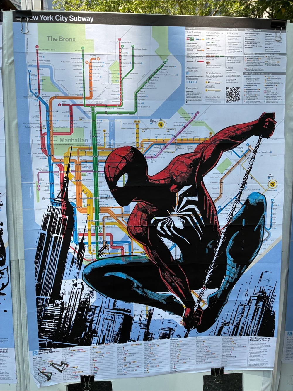 Original New York City Subway Map Artwork - Spider-Man